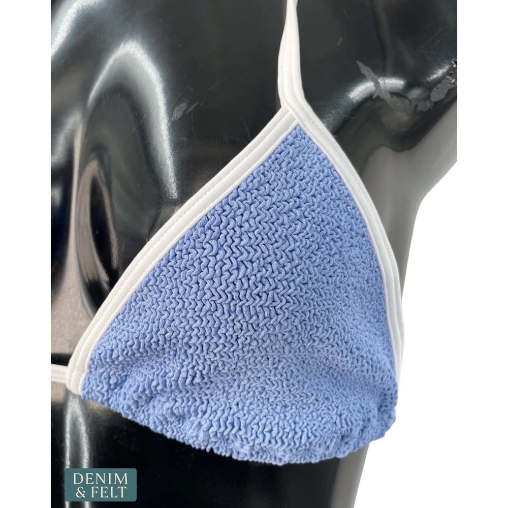 NEW Hunza G Cornflower Blue Textured Knit Tie Side Bikini Bottom One Size Swim - Picture 11 of 16